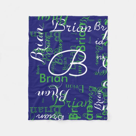 Couverture Polaire Créer un nom de garçon typographie bleu (Devant)