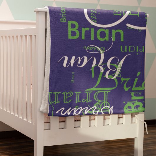 Couverture Polaire Créer un nom de garçon typographie bleu