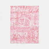 Couverture Polaire Créer un nom féminin typographie rose (Devant)