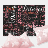 Couverture Polaire Créer un nom féminin typographie rose sur noir