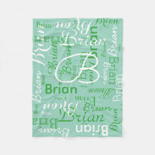 Couverture Polaire Créer une typographie de nom de garçon Turquoise
