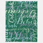 Couverture Polaire Créer une typographie de nom personnalisée vert fo (Devant)