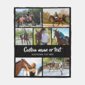 Couverture Polaire Créer votre propre cheval photo Collage noir (Devant)