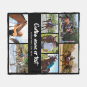 Couverture Polaire Créer votre propre cheval photo Collage noir (Devant (Horizontal))