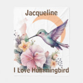 Couverture Polaire Créez votre propre aquarelle Hummingbird Nom perso (Devant)