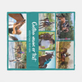 Couverture Polaire Créez votre propre cheval photo Collage Turquoise (Devant (Horizontal))