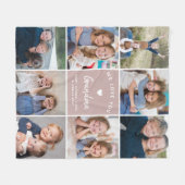 Couverture Polaire Créez votre propre collage photo Grand-mère Bleu (Devant (Horizontal))