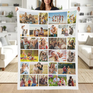 Couverture Polaire Créez Votre Propre Collage Photo Personnalisé 24 P