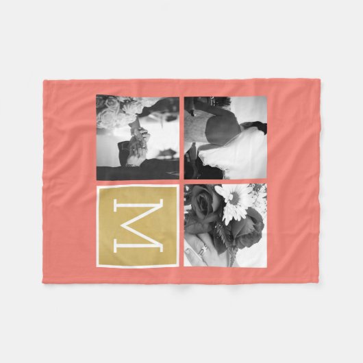 Couverture Polaire Créez votre propre collection photo Mariage Monogr (Devant (Horizontal))