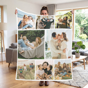 Couverture Polaire Créez Votre Propre Plaid Personnalisé avec 8 Photo