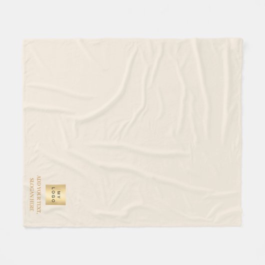 Couverture Polaire crème beige logo entreprise entreprise cadeau text (Devant (Horizontal))
