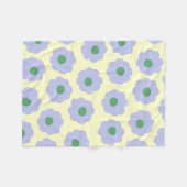 Couverture Polaire Crème bleue Tropical Floral Botanique Printemps ét (Devant (Horizontal))