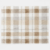 Couverture Polaire Crème Brun Gris Rayures (Devant (Horizontal))