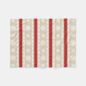 Couverture Polaire Crème cosy Rouge Blanc Snowflakes Noël Motif (Devant (Horizontal))