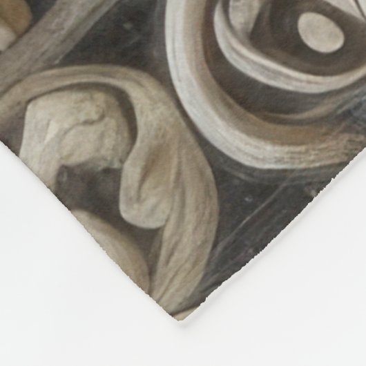 Couverture Polaire Crème courbée gris orné Arabesque (Coin)