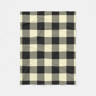 Couverture Polaire Crème de Buffle noir plaid Twill