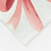 Couverture Polaire Crème de Menthe Rose Points & Rubans (Coin)