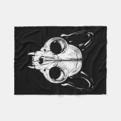 Couverture Polaire Crème Éffrayant Chat Feline Skull Skeleton Hallowe (Devant (Horizontal))