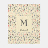 Couverture Polaire Crème FLORALE | MONOGRAMME | Christian (Devant)