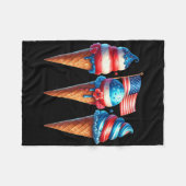 Couverture Polaire Crème glacée cône Scoops Drapeau américain 4th O (Devant (Horizontal))