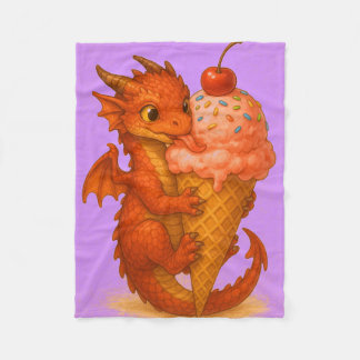 Couverture Polaire Crème glacée dragon aux yeux grands imaginaires