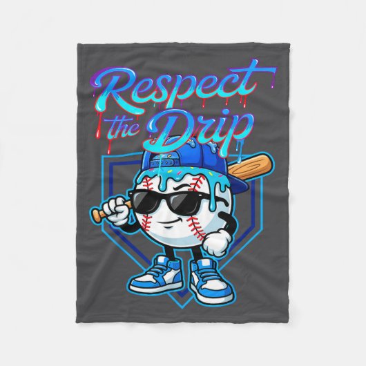Couverture Polaire Crème Glacée Drip Baseball Respectez Le Drip Maiso (Devant)