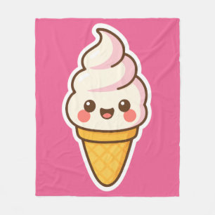 Couverture Polaire Crème glacée Kawaii douce