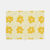 Couverture Polaire Crème jaune Tropical Floral Botanique Été (Devant (Horizontal))