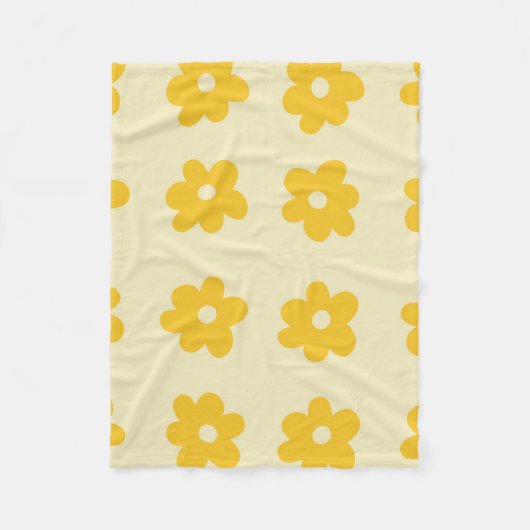 Couverture Polaire Crème jaune Tropical Floral Botanique Été (Devant)