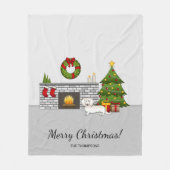 Couverture Polaire Creme longs cheveux Dachshund mignonne chien salon (Devant)