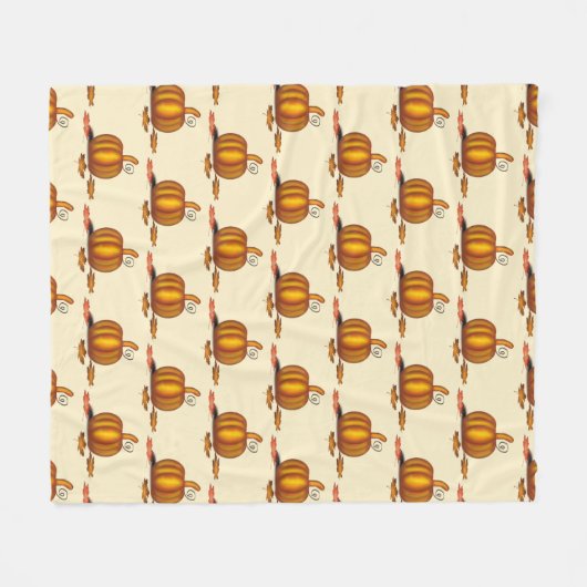 Couverture Polaire Crème moderne | Thanksgiving | CITROUILLE (Devant (Horizontal))