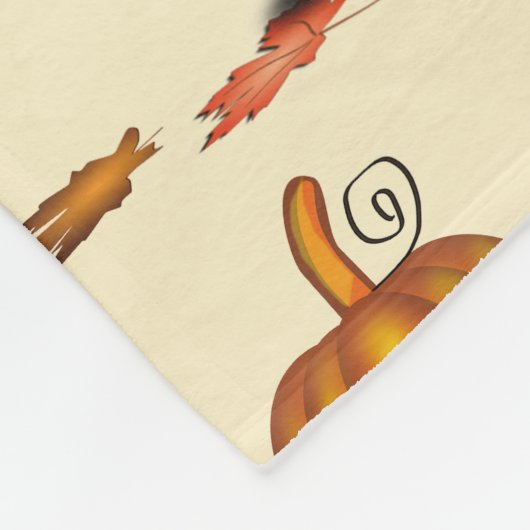 Couverture Polaire Crème moderne | Thanksgiving | CITROUILLE (Coin)