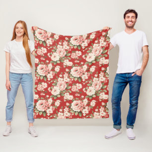 Couverture Polaire Crème pastel rose rouge