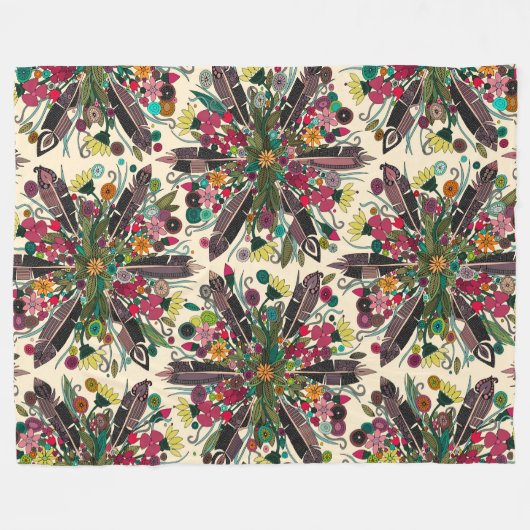 Couverture Polaire crème posy bohème (Devant (Horizontal))