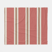 Couverture Polaire Crème rose corail rayures Brown (Devant (Horizontal))