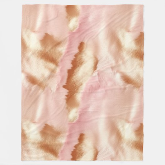 Couverture Polaire Crème rose Tan Southwest Cowgirl Cowhide (Devant)