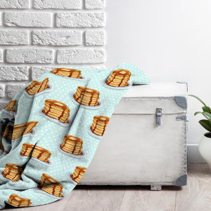 Couverture Polaire Crêpes avec sirop d'érable et Motif Polkadot