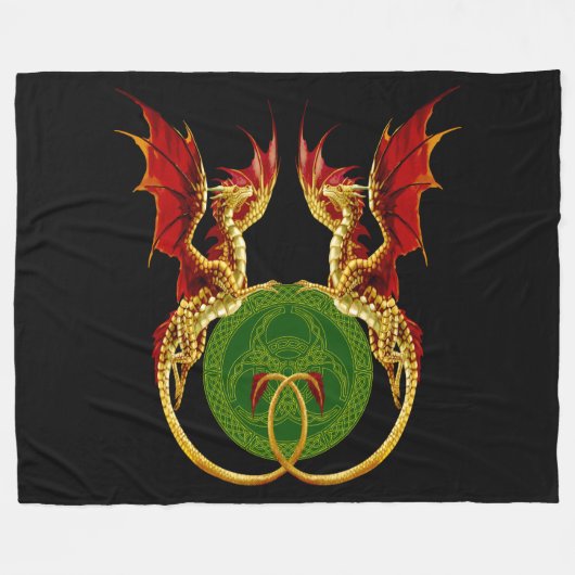 Couverture Polaire Crescent Céleste Lune Et Dragons (Devant (Horizontal))