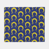 Couverture Polaire Crescent Jaune Lune Bleu Nuit Sky Star Astronomie (Devant (Horizontal))