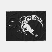 Couverture Polaire Crescent Lune Étoile Chat Mystique Céleste Femmes (Devant (Horizontal))