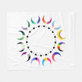 Couverture Polaire Crescent Pride Lunes et Coeurs Noirs (Devant (Horizontal))