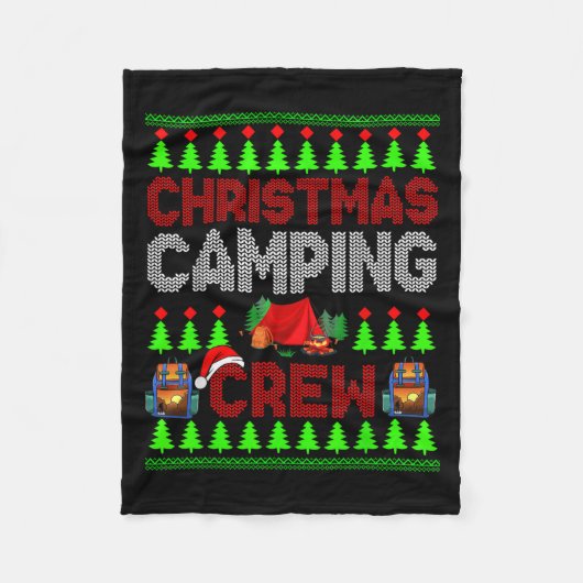 Couverture Polaire Crew Camping de Noël Chandail Père Noël Camper Cam (Devant)