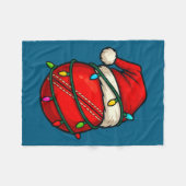 Couverture Polaire Cricket Ball With Santa Hat Funny Christmas Xmas G (Devant (Horizontal))