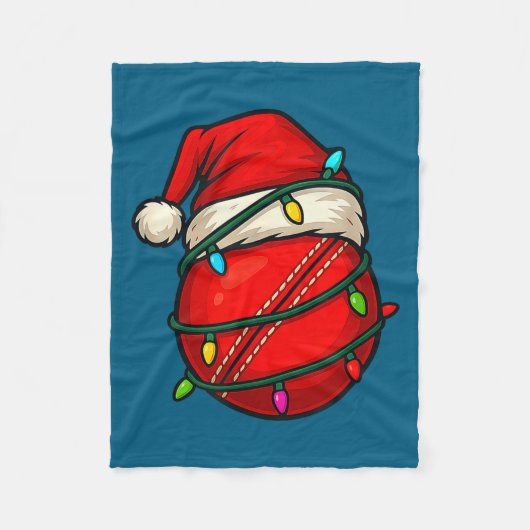 Couverture Polaire Cricket Ball With Santa Hat Funny Christmas Xmas G (Devant)