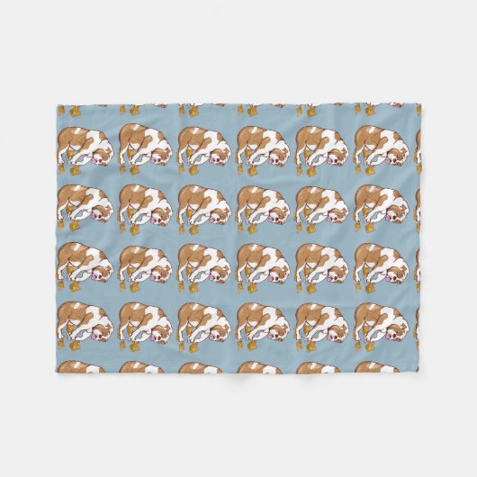 Couverture Polaire Crochet de Bulldog anglais (Devant (Horizontal))