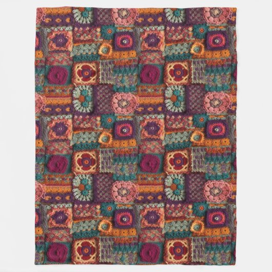 Couverture Polaire Crochet de sauce à fleurs (Devant)