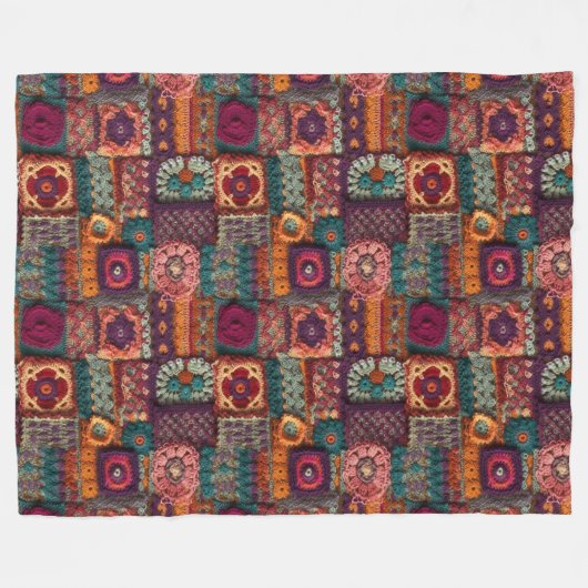 Couverture Polaire Crochet de sauce à fleurs (Devant (Horizontal))