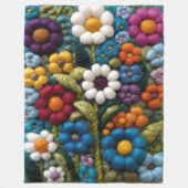 Couverture Polaire Crochet Look Retro Boho Hippie Fleurs sauvages (Devant)