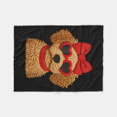 Couverture Polaire Crochet Puppy Heart Sungles Red Bow Valentines Day (Devant (Horizontal))