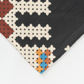 Couverture Polaire Crochet ukrainien : Motif artisanal ethnique. (Coin)